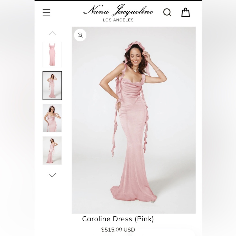 Nana Jacqueline Caroline Dress in Pink, size XL
